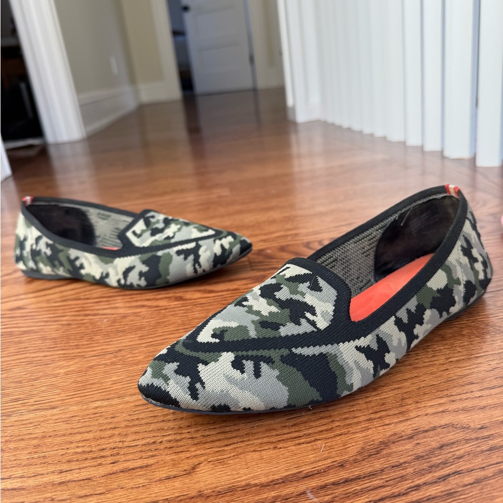 BIRDIES X JUDY Blackbird Camo Camouflage Flats Knitted Comfy Loafers Pointed 10